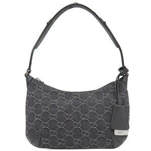 Gucci Handbag Horsebit Slim GG Denim Black Shoulder Bag
